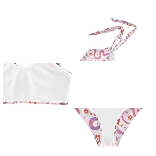 Wusikd Cute Snake Girls Swimsuits Two Piece Swimwear Bikini Set for for Girls Size 7-8T Multi4