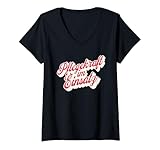 Damen Pflegekraft im Einsatz Retro Vintage 70er 80er Design T-Shirt mit V-Ausschnitt