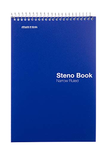 Mintra Office Steno Book - (Primary Colors, 8 Pads/Pack, Narrow Ruled) - 6Inx9In, 100 Sheets Per Pad, Poly Cover, Notebook For Writing Notes In School, University, College, Work, Office #TOP4