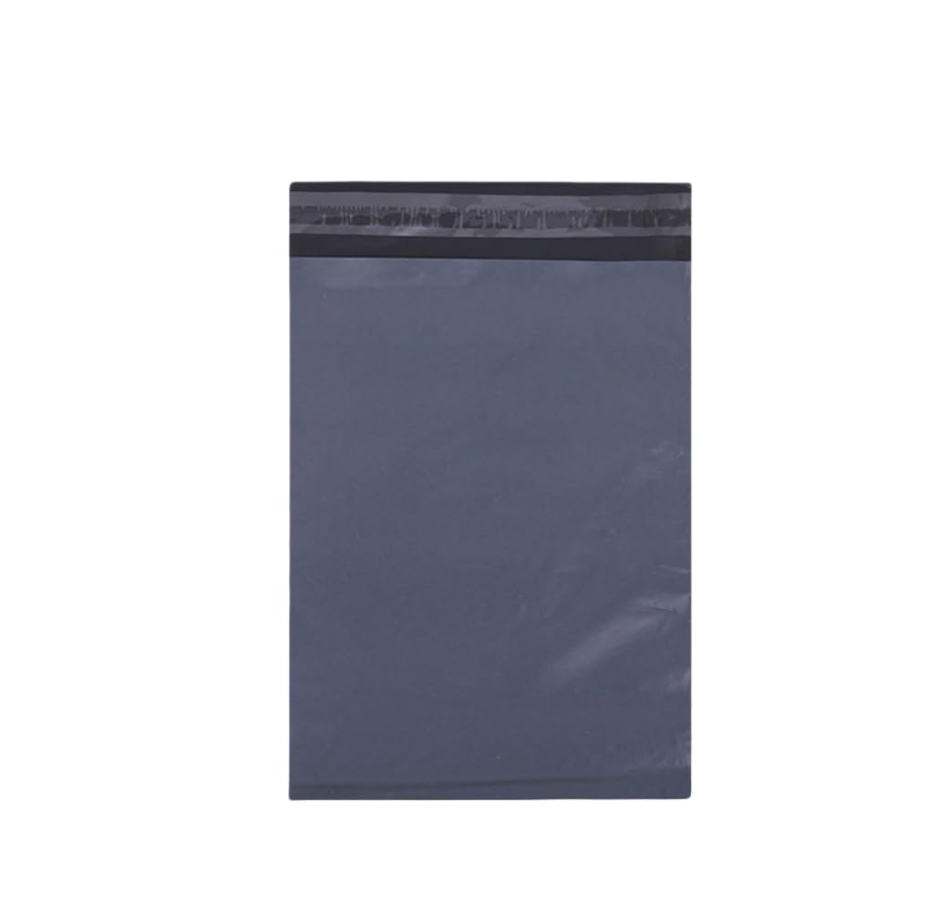 Jicheng nvshi 100 pieces of clothing, transport bags, small enterprises strong adhesive mail bags, transport express bags, tear-resistant packaging (Gray, 12.5x17 inches)