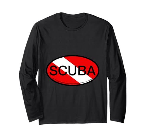 Scuba Diver Diving Diver Down Flag Oval Long Sleeve T-Shirt