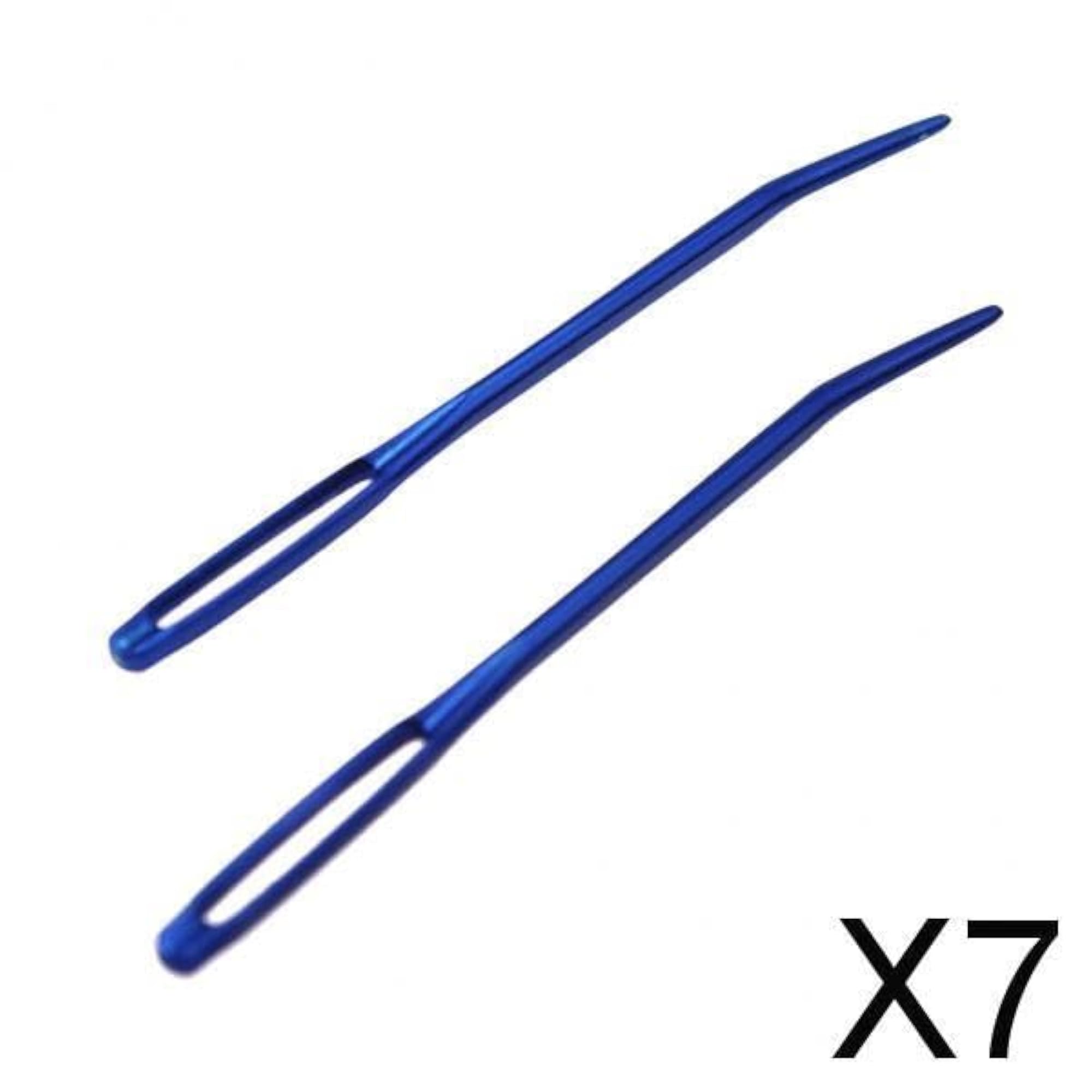 7x2pcs Aluminium Large-Eye Bent Tip Tapestry Darning Needles