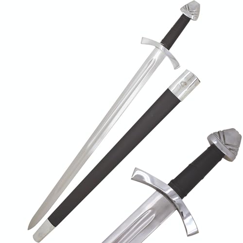 Medieval Warrior 10th Century Fuler Viking Real Sword with Leather Scabbard