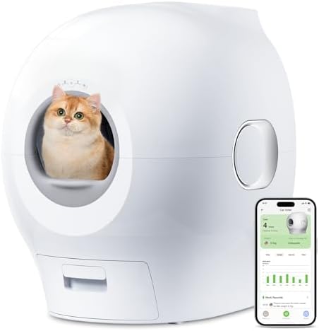 Automatic Cat Litter Box Self Cleaning, 80L Large Capacity, APP C...