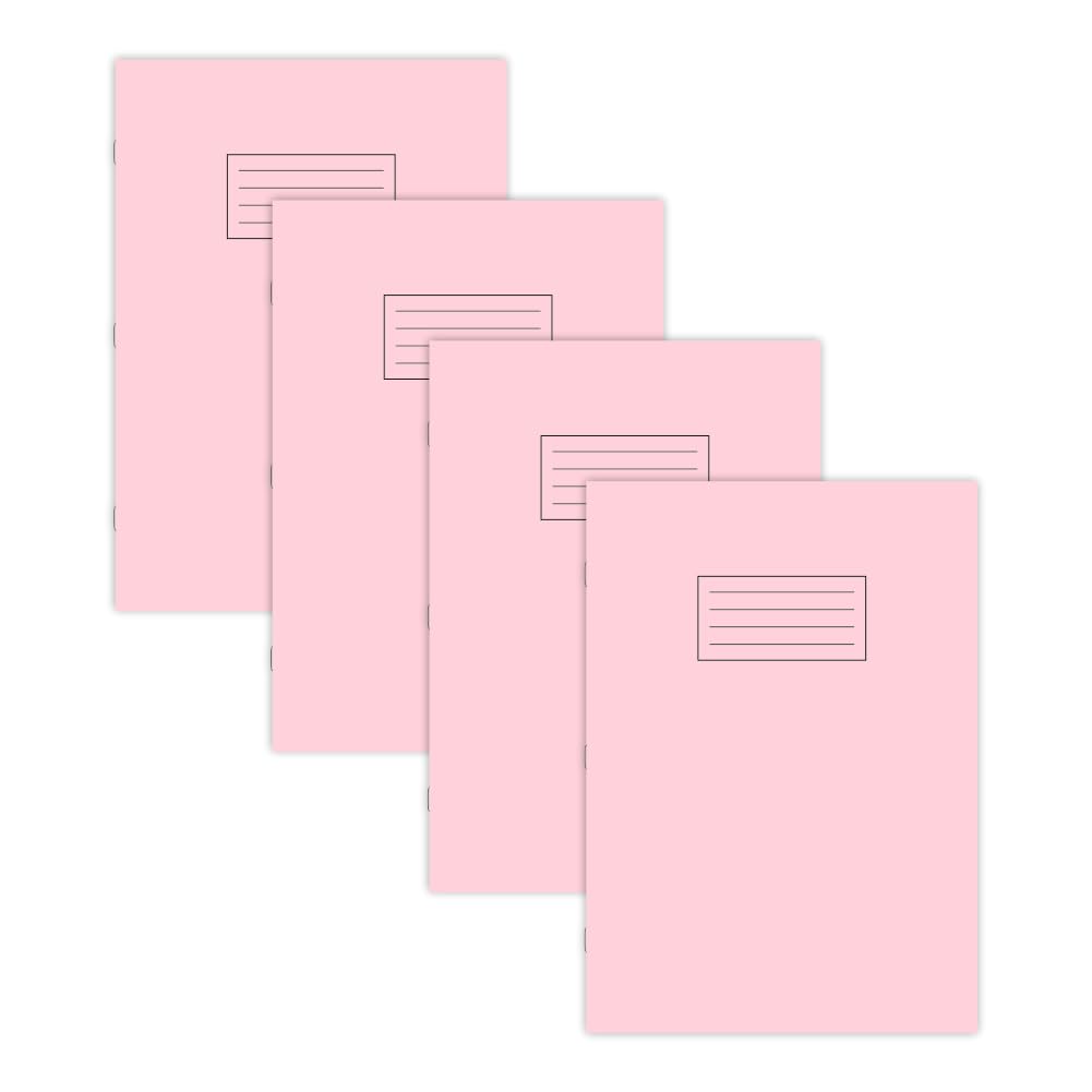SPL A4 Exercise Books – 80-Page Lined with 8mm Ruled Margin – Pastel Covers – Packs of 1, 2, 4, 6 or 8 – 7 Colours – Bulk School & Office Notebooks for Students, Teachers & Home Use (8, Pink Blush)