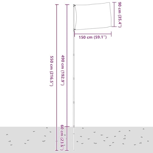 Mât de drapeau en aluminium brossé 5,5 m durable et stable - 4