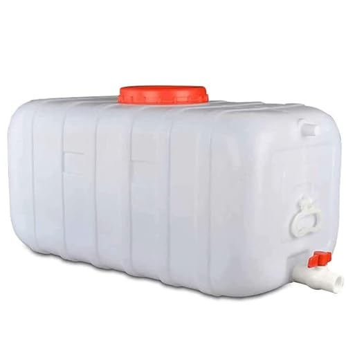 LICOME Water Tank with Faucet,25L/50L/110L/150L/200L Thick Plastic Water Storage Container, Food Water Grade Plastic Storage Tank(200L)