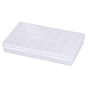 Nail Art Decoration Box-28 Slots Empty Clear Nail Art Decoration Rhinestone Gem Bead Container Storage Box