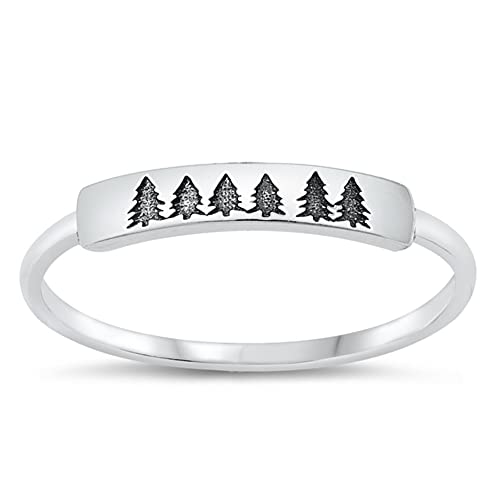 CloseoutWarehouse 925 Sterling Silver Ancient Tree Ring