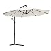 Produktbild Outsunny Sonnenschirm Ampelschirm Kurbelschirm mit Handkurbel Rund, Stahlbogenstäbe und Stahl-Stehstäbe, Polyestergewebe, Creme, Ø3 x 2,5H m