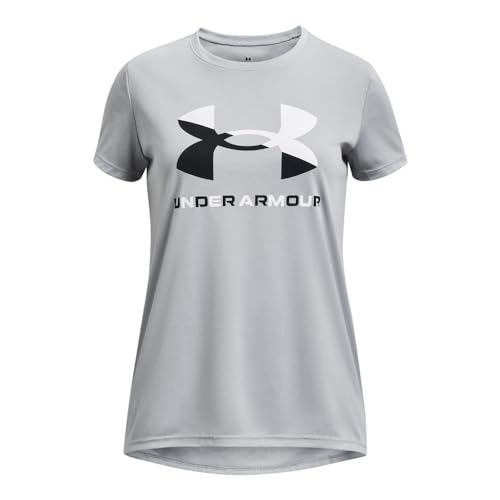 Under Armour Girls' Velocity Big Logo Short Sleeve Crew Neck T Shirt