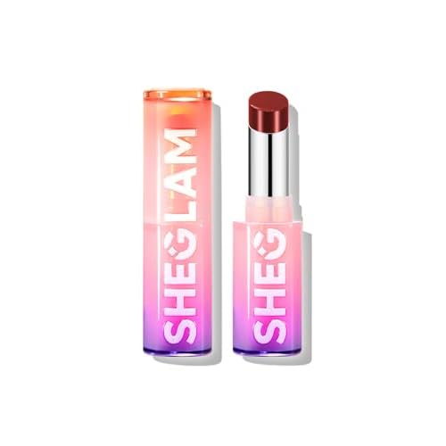 SHEGLAM Mirror Kiss High-Shine Lipstick Silky Jelly Texture Hydrated&Smooth Lip Gloss-Bold Type