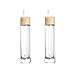 2 PCS 30ml/1oz vide clair verre compte-gouttes dhuile essentielle de bouteille de flacon compte-gouttes pot titulaire avec pot de grain en bois tête en caoutchouc blanc pour Aromatherapy Elite fluide