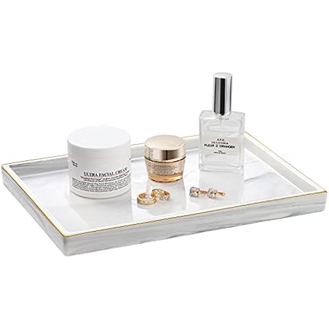 Shinowa Ceramic Vanity Tray - Marble White Cover