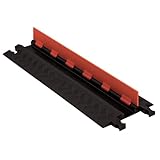 Guard Dog GD1X75-ST-O/B Polyurethane Heavy-Duty 1-Channel Low-Profile Cable Protector with ADA Compliant Ramp, Orange Lid with Black Ramp, 36