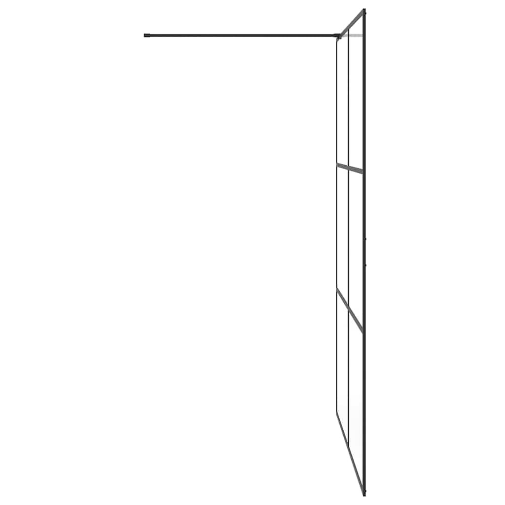 vidaXL Mampara de Ducha Accesible Puerta Cabina Cuarto de Baño Pared Cerramiento Cubículo Partición Seguridad Vidrio ESG Claro Negro 140x195 cm