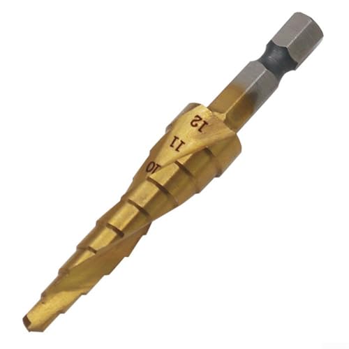 Pagoda - Juego de brocas escalonadas en espiral de 4-12/20/32 mm para metal, madera y plástico con vástago hexagonal, abridor de agujeros cónicos de acero de alta velocidad para uso industrial (A)