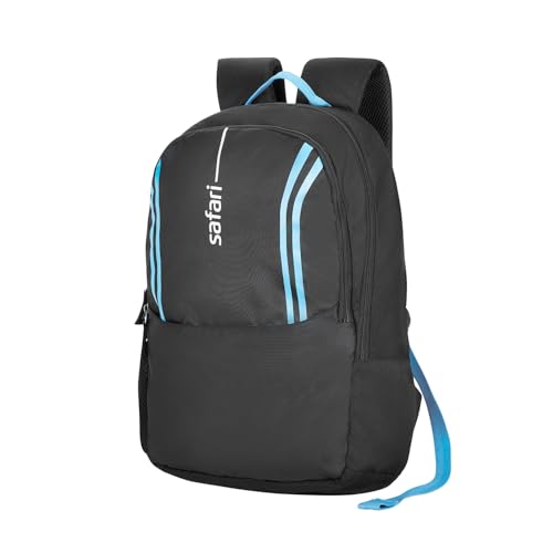Image of Safari Flash Neo 26L Casual Printed Backpack, 2 compartments, bottle holder, Front pocket, school bag for boys and girls, college, office, travel for men and women, Color- Black