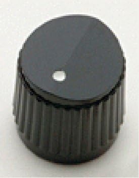 2 Black Beveled Top Knobs w/White Indicator Dot Allparts PK-3255-023