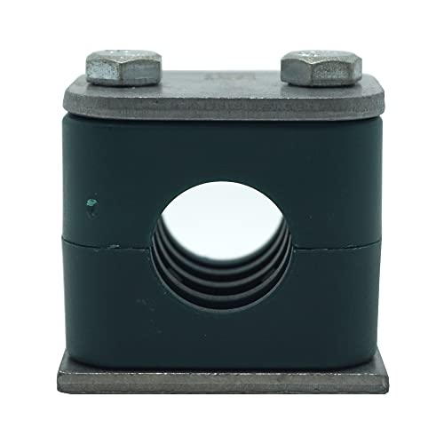 19Mm Outer Diameter Tube Size Stauff Standard Series Hydraulic Polypropylene Pipe Clamp, With Galvannized Steel Top Base Plate & Metric Hex Bolts #TOP1