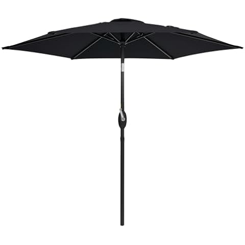 Bonosuki 7.5ft Outdoor Umbrella Patio Umbrella 2-Year-Non-Fading Steel umbrella outdoor patio with Push Button Tilt and Crank,Black Cover