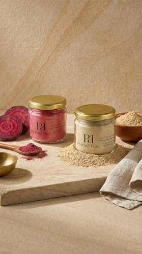 Image of Multani Mitti & Beetroot Powder Combo | 200g Each | 100% Organic Face & Hair Pack | Double Filtered Fuller's Earth for Natural Glow & Skin Brightening | Deep Cleansing Clay Mask | Pack of 2