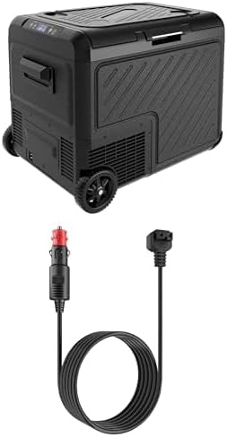 EUHOMY 12 Volt 49 QT Car Refrigerator Portable Freezer Bundle with 11.6FT 12V DC Power Cord Cable
