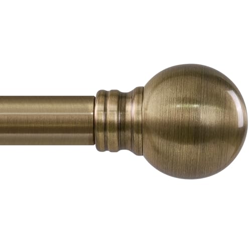 Antique Bronze Curtain Rods for Windows 48 to 84 Inch 1 Diameter