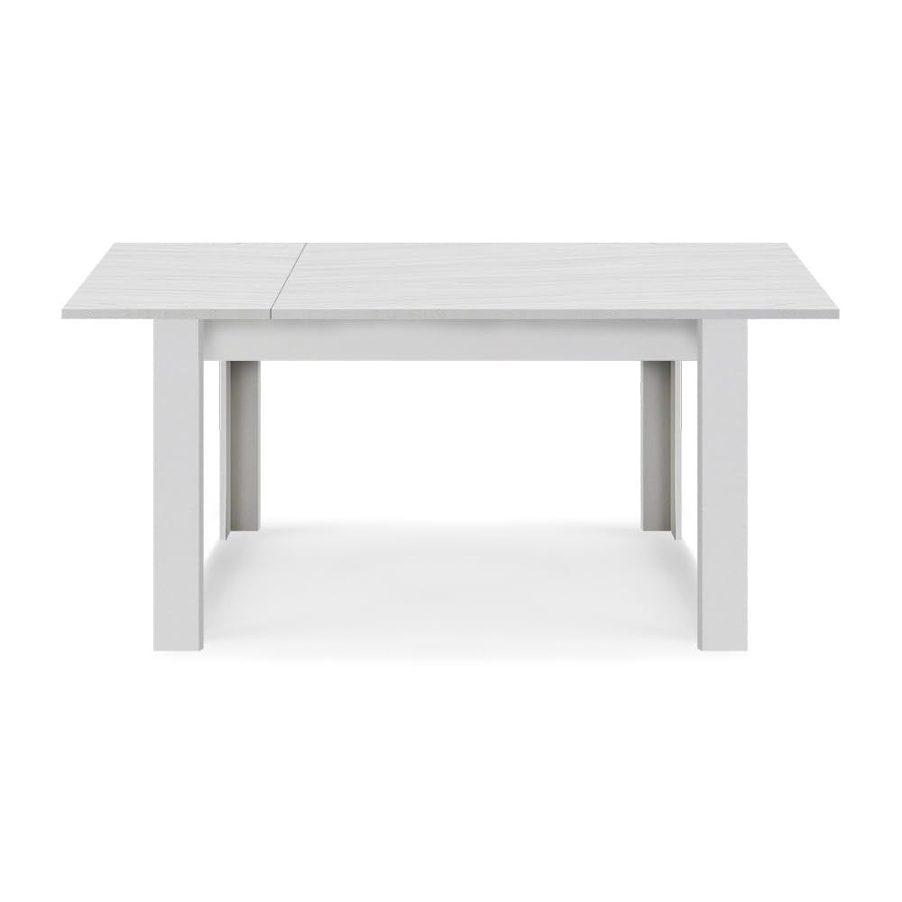 REDÒKASA Tavolo allungabile da pranzo 110x70 fino a 150 cm modello N1 MADE IN ITALY design moderno ideale per cucina, soggiorno e sala da pranzo (Bianco Frassino)