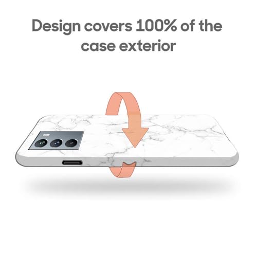 Image of COLORflow Back Cover Compatible with iQOO 9 SE 5G | Beautiful White Marble | Designer Printed Hard CASE Bumper Back Cover Compatible with iQOO 9 SE 5G