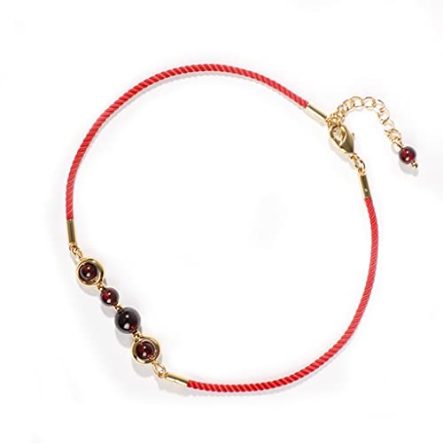 Bracelet cheville corde rouge femme design de niche avec perles transfert ZYFSHA
