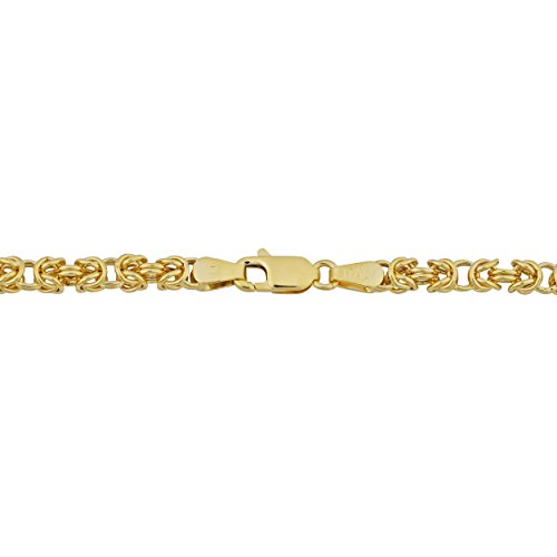 Image of Kooljewelry 10k Yellow Gold Byzantine Link Bracelet (3.5 mm, 7.5 inch)