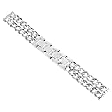 MUSISALY Cinturino di Ricambio in Acciaio Inossidabile Traforato, Bracciale in Metallo Regolabile, Design Elegante per Uso Quotidiano e Occasioni Speciali, Adatto per Polso Medio