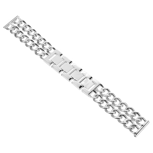 Veemoon Metal Watchband Compatible with Fitbit, Stainless Steel Replacement Wrist Strap for Men Women, Silver Fashion Bracelet for Smartwatch Accessories