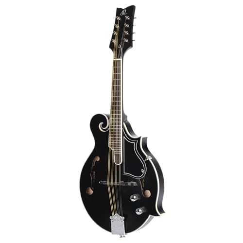 Ortega Guitars F-Style Mandoline Elektro-Akustisch – F-Holes – Mandolins – Inklusive Gig Bag – Fichte / Ahorn, Schwarz (RMFE40SBK)