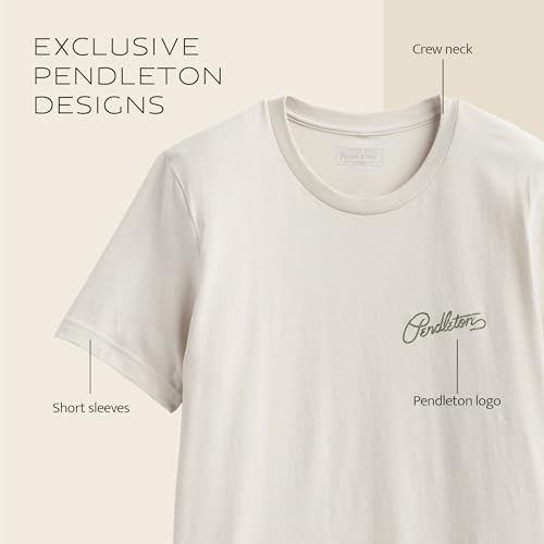 Image of Pendleton Men's Graphic T-Shirt, 100% Cotton Short Sleeve Tee, Soft Water-Based Print Casual Shirt, Crew Neck