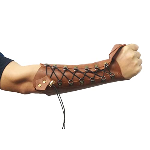 Handmade Leather Right Hand Arm Guards Bow Hand Shooting Glove Adjustable For Hunting Shooting Target Practice Bow Brown #TOP10