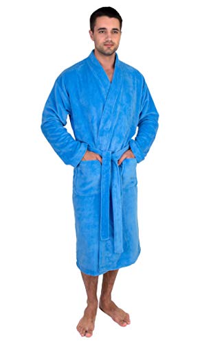 TowelSelections Men's Robe, Fleece Cotton, Terry-Lined Water Absorbent Bathrobe