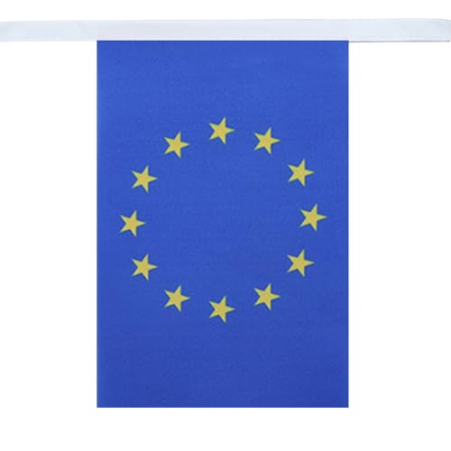 Image of AZ FLAG Europe 6 meters BUNTING Flag 20 flags 9'' x 6'' - European Union STRING flags 15 x 21 cm