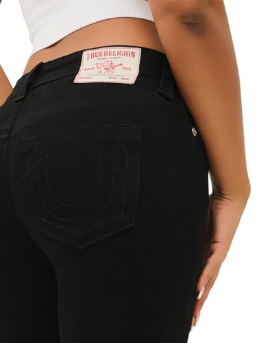 True Religion Women's Halle Mid Rise Super Skinny Fit Jeans Denim Single Needle Stitching4