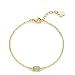 Produktbild JEWELS BY LEONARDO Armband Ciao Sofia  Arm-Kette aus goldfarbenem Edelstahl  mintgrüner Glaskristall und Kleeblatt-Anhänger  17-19 cm Länge  Geschenk Damen Schmuck  021652