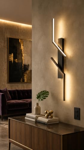 Image of FILLISKA Led Wall Highlighter Light, 3-in-1 Colour Changing, Luxurious Wall Decor (18 Watt Black Double Stick-AM623)