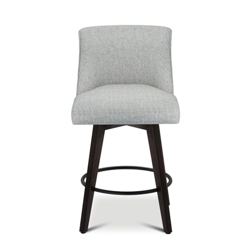 Image of 26 inch Counter Height Swivel Bar Stools, Set of 2, Light Grey