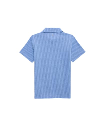 Image of vineyard vines Boys' Printed Sankaty Performance Polo, Bass Micro Jake Blue, S