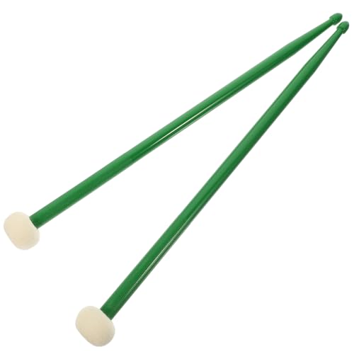 Baquetas profesionales de doble punta de fieltro y nylon verde oscuro miniatura 1