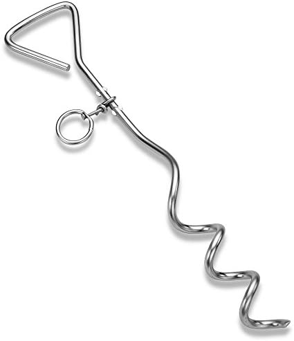 16" Chrome Heavy Duty Dog Tie Out Stake Spiral Metal Screw Yard Ground Spike New image 5