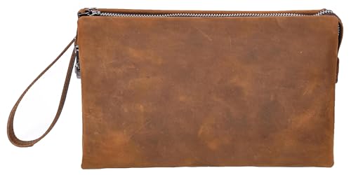 Pochette homme en cuir pleine fleur élégante et sécurisée A1 FASHION GOODS