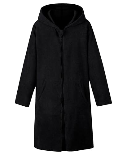 Image of MissShorthair Hooded Towel Robe for Kid, Zipper Beach Cover Up, Swim Changing Robe for Boy, Girls Bath Towelling Poncho