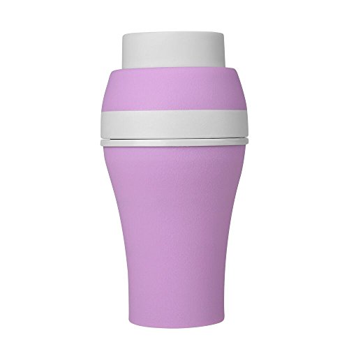 Jerrybox Silicone Water Bottle BPA-Free Foldable Travel Coffee Mug, Innovative Multi-Capacity 200 mL, 300 mL, 400 mL, 600 mL for Travel and Daily Use, Pink (20 oz)