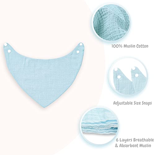 Muslin Baby Bandana Bibs 100% Cotton Infant Bibs For Newborns And Toddlers 8 Pack Plain Colors Set Boy Bibs For Teething And Drooling #TOP2